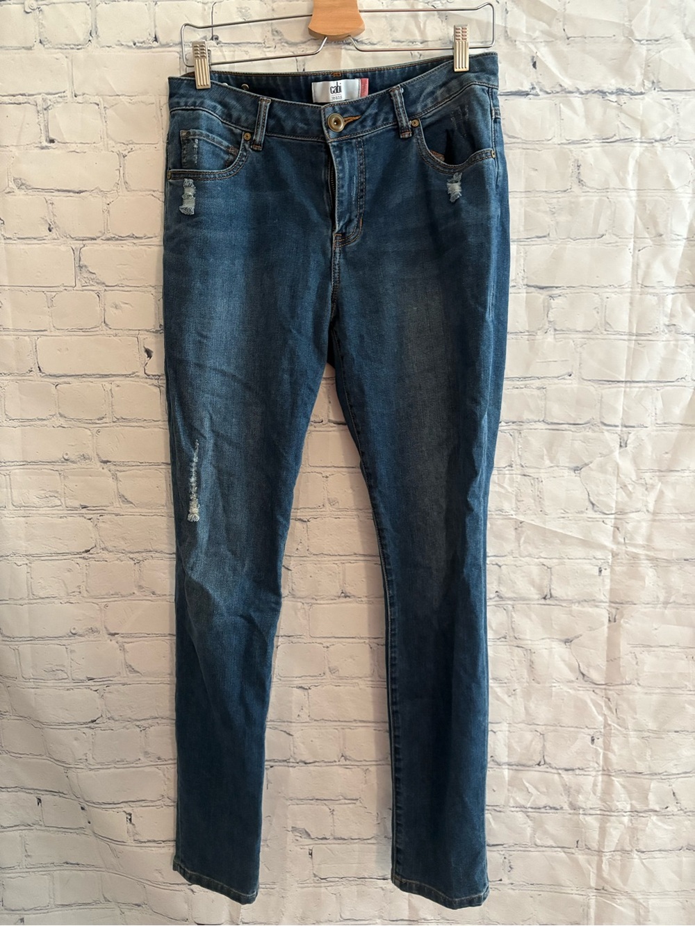 Cabi Curvy Skinny Distressed High Rise Jeans Size 10